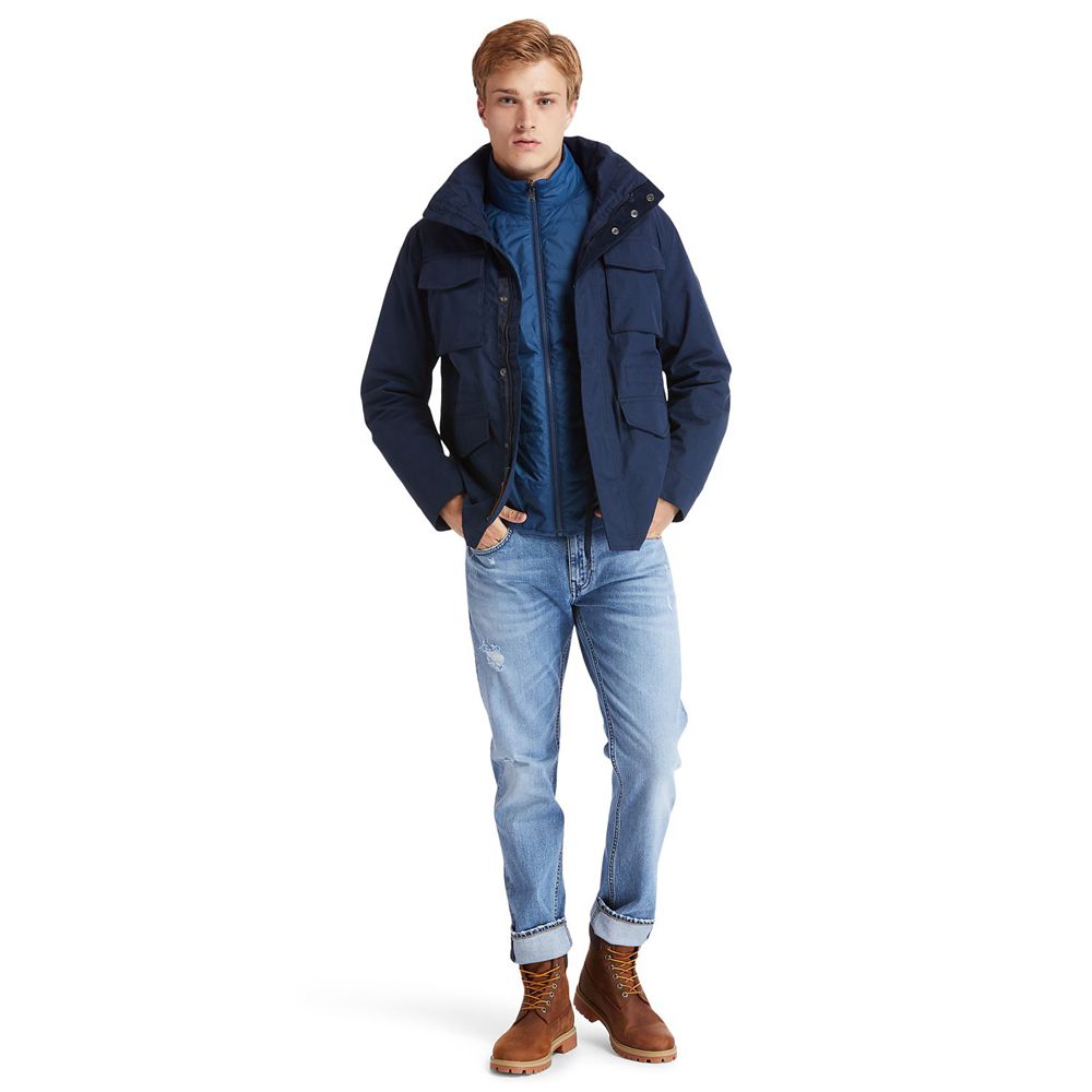 Chaquetas Timberland Argentina Hombre - Snowdon Peak 3-In-1 M65 Waterproof - Azul Marino - KOCSXQ-46